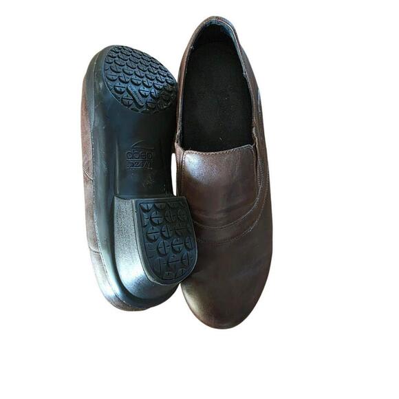 Abeo Womens Brown Leather 247 Colbie Slip On Clogs Size 9 - Picture 2 of 9